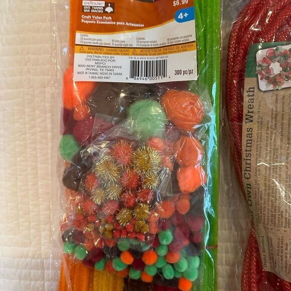 Bundle Lot Craft Supplies Ribbons Pipe Cleaners Crafts 14 Pieces Wrapping - Picture 2 of 16